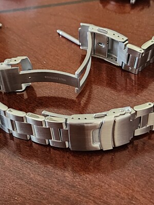 Super Engineer 20mm Stainless Steel Silver Bracelet Straight End Link