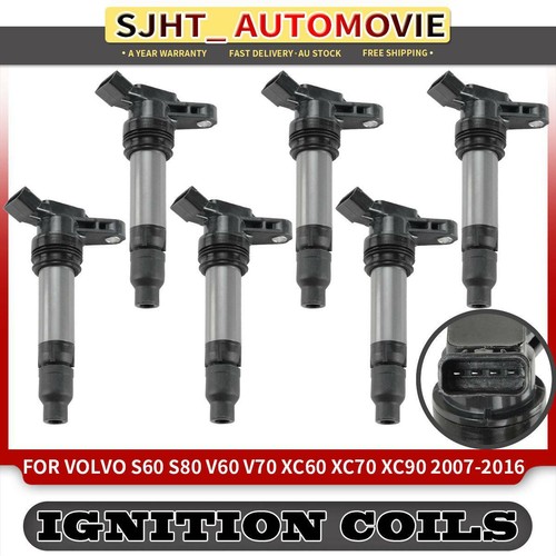 6x Ignition Coils for Volvo S60 S80 V60 V70 XC60 XC70 XC90 3.0L 3.2L