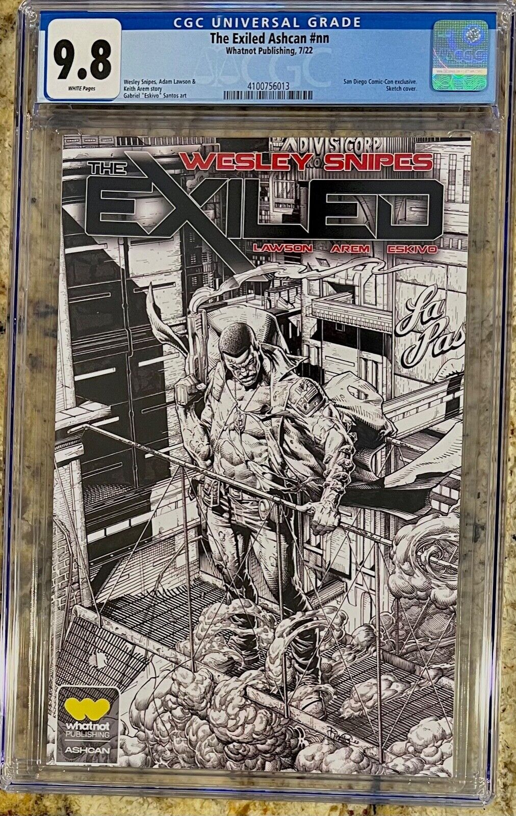 The Exiled Ashcan CGC 9.8 Whatnot Publishing 2022 SDCC Exclusive Wesley Snipes