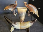 Carved Horn Art Birds and Fish — photo 3