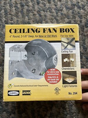 Deep Metal Ceiling Fan Box, Raco Ceiling Fan Box
