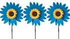 Lot of 3X Sunflower Windmill Wind Spinner Decoration Home Yard Garden Decor-Blue