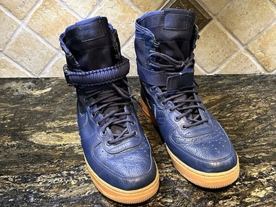 Nike SF Air Force 1 864024-400 Mens 9 Basketball Shoes Midnight Navy Sneakers