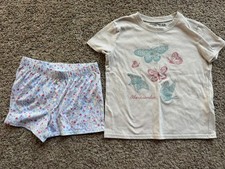 Girl  s Abercrombie Butterfly Flower Pajama 2 Pc Top And Shorts Set Size 9/10