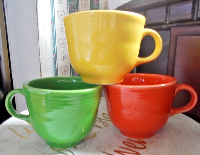 Set Of 3 Vintage Fiestaware Retired Colors | Mugs | Teacups | Homer Laughlin
