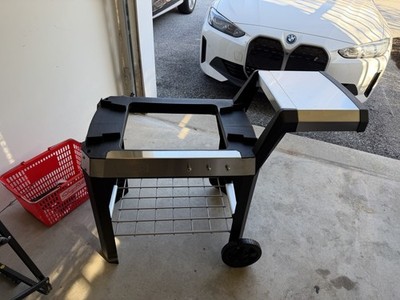 New Weber Pulse 2000 Electric Grill Black Rolling Cart w/Foldable Table FreeShip