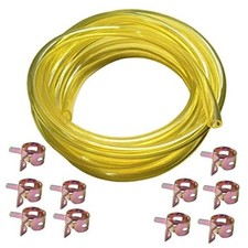 10 Feet Long Fuel Line Fuel Hose Fuel Tube 1/4" ID x 3/8" OD with Hose Clamps