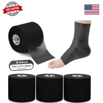 Pre Wrap Tape 4-Rolls, 120 Yards - Athletic Foam Underwrap for Sports, Protec...