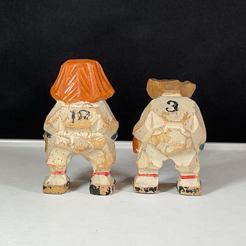Vintage ANRI? Hand Carved Wooden Dog Baseball Team Figurines 15pc Set Sports - Afbeelding 9 van 17