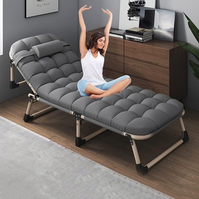 Portable Sleep Over Heavy Duty Folding Camping Bed, Flip-Up Mattress Included