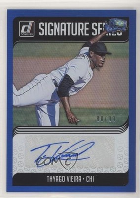 2018 Panini Donruss Signature Series Blue 80/99 Thyago Vieira #SS-TV Auto no9