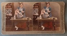 Vintage Stereoscope Card Mr and Mrs Newlyweds next french cook