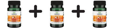 3 x Swanson Vitamin K-1, 100mcg - 100 tabs (82,92 EUR/kg)