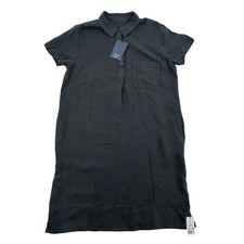 GAP Shadow Grey  Lyocell New Women M Short Sleeve Collared Pocket Shirt Dress