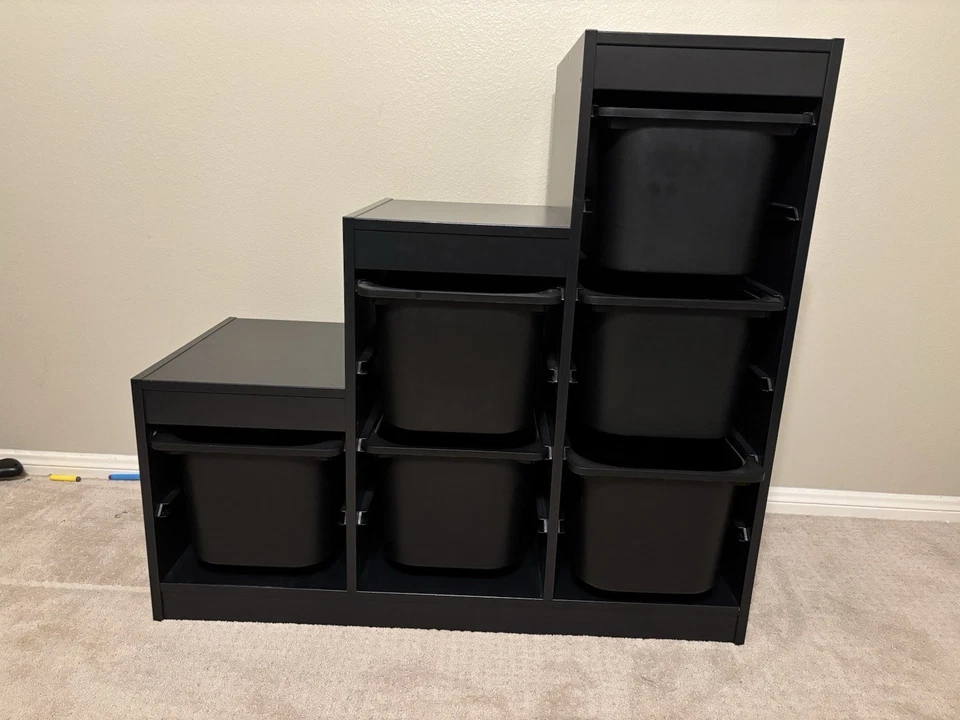 IKEA TROFAST Combinación de almacenamiento con 6 cajas, negro Foto 3 de 4