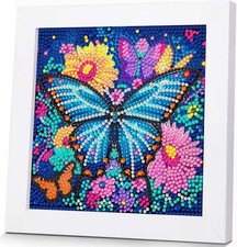 GOUGOUFAFA Butterfly Diamond Art Kits for Kids with Frame- Diamond Painting C...