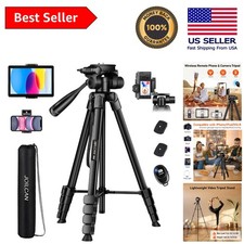 Versatile 68" Camera Tripod - Lightweight, Adjustable, with Wireless Remote