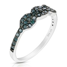 0.45 cttw Blue Diamond Composite Ring .925 Sterling Silver Size 7