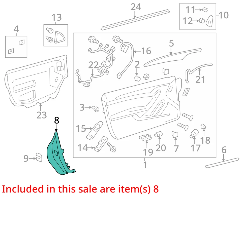ADEQUADO PARA 2011-2014 CADILLAC CTS MOLDAGEM ASM-FRT S/D RR GAR 25843845 - NOVO FABRICANTE DE EQUIPAMENTO ORIGINAL - Imagem 2 de 3