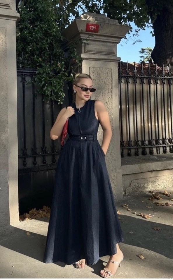 ZARA WOMAN ZW COLLECTION ASYMMETRIC DENIM DRESS BLUE XS, S, L 9632/256 NWT