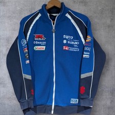 Men's Suzuki Vintage Tyco Blue Fleece Jacket Size Medium Very Good Condition 