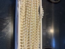 6MM Faux Pearl Iridescence White Plastic BEADS on a String 19 yards