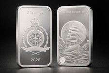 Lingotto d'argento 1 oz Kinesis Mint - veliero - 2025 - argento 999 FDC