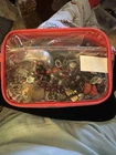 vintage to modern costume jewelry grab-bag lot In Handy Makeup Bag