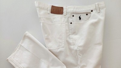 POLO RALPH LAUREN men's Straight Leg cotton Jeans in White 38 X 31