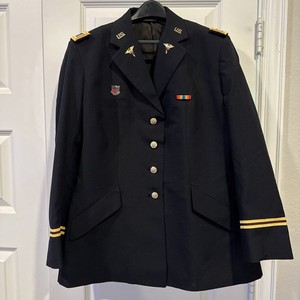 US Navy Dress Coat 16 MR Women's Service Blue ASU Jacket Uniform w/Medical Pins