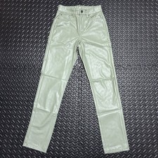 American Eagle Pants Vegan Leather Super High Rise Straight Stretch Size 000 NEW