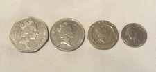 Lot of 4 British Pence Queen Elizabeth English UK Coins
