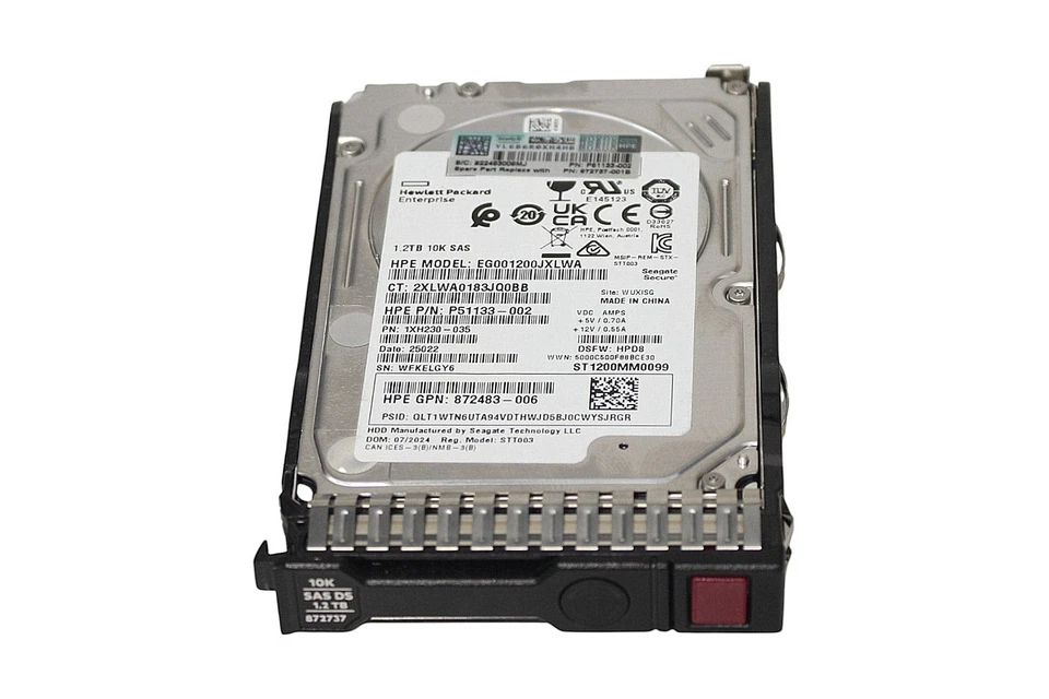 HP 1,2TB 10K SAS Festplatte 2.5" 872737 / EG001200JXLWA / P51133-002 
