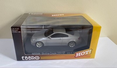 EBBRO Nissan Skyline Coupe 350GT Diecast Model Car 1/43 Silver Ready