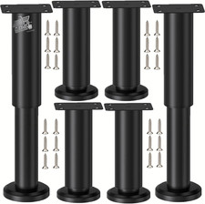 6 Pieces Metal Adjustable Furniture Feet 18-30cm Legs Sofa Bed Table Sewing