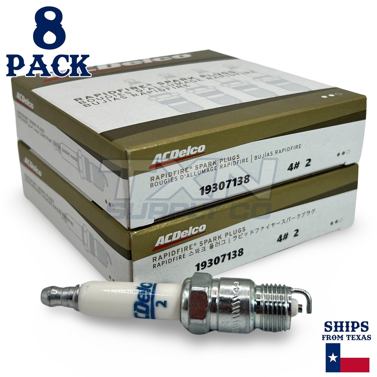 8 Pack GM ACDelco #2 RAPIDFIRE Platinum Spark Plugs 19307138 | eBay