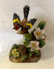 Vtg Crown Staffordshire Bird/Flowers Made In England 6 inches Tall