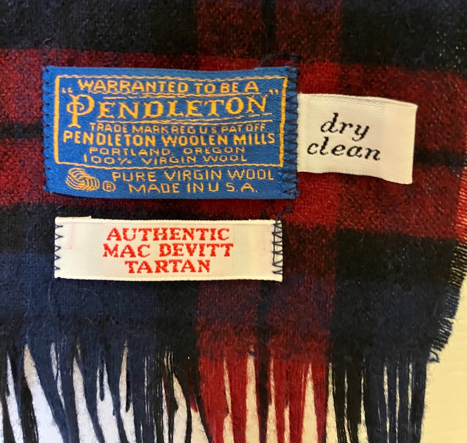 Pendleton Authentic Mac Devitt Tartan scarf- 100%… - image 2