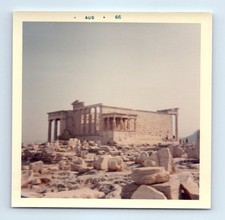 Old Vintage Square Color Photo PORCH OF THE MAIDENS ACROPOLIS ATHENS GREECE