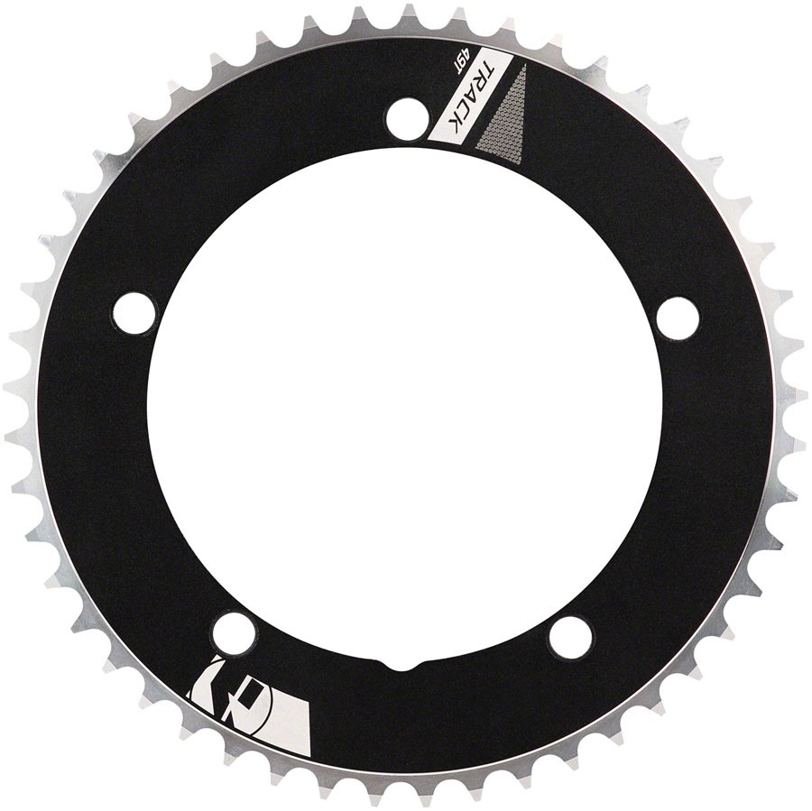 Vision 49T CNC Machined Aluminum Track Chainring, 144BCD, Black for
