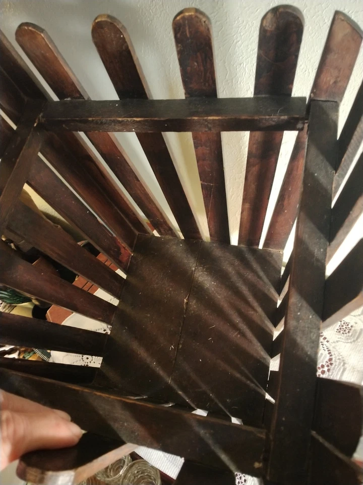 Antique Primitive Slatwood Utility Waste Paper Basket 12x12x14 All Original - Image 3 of 4