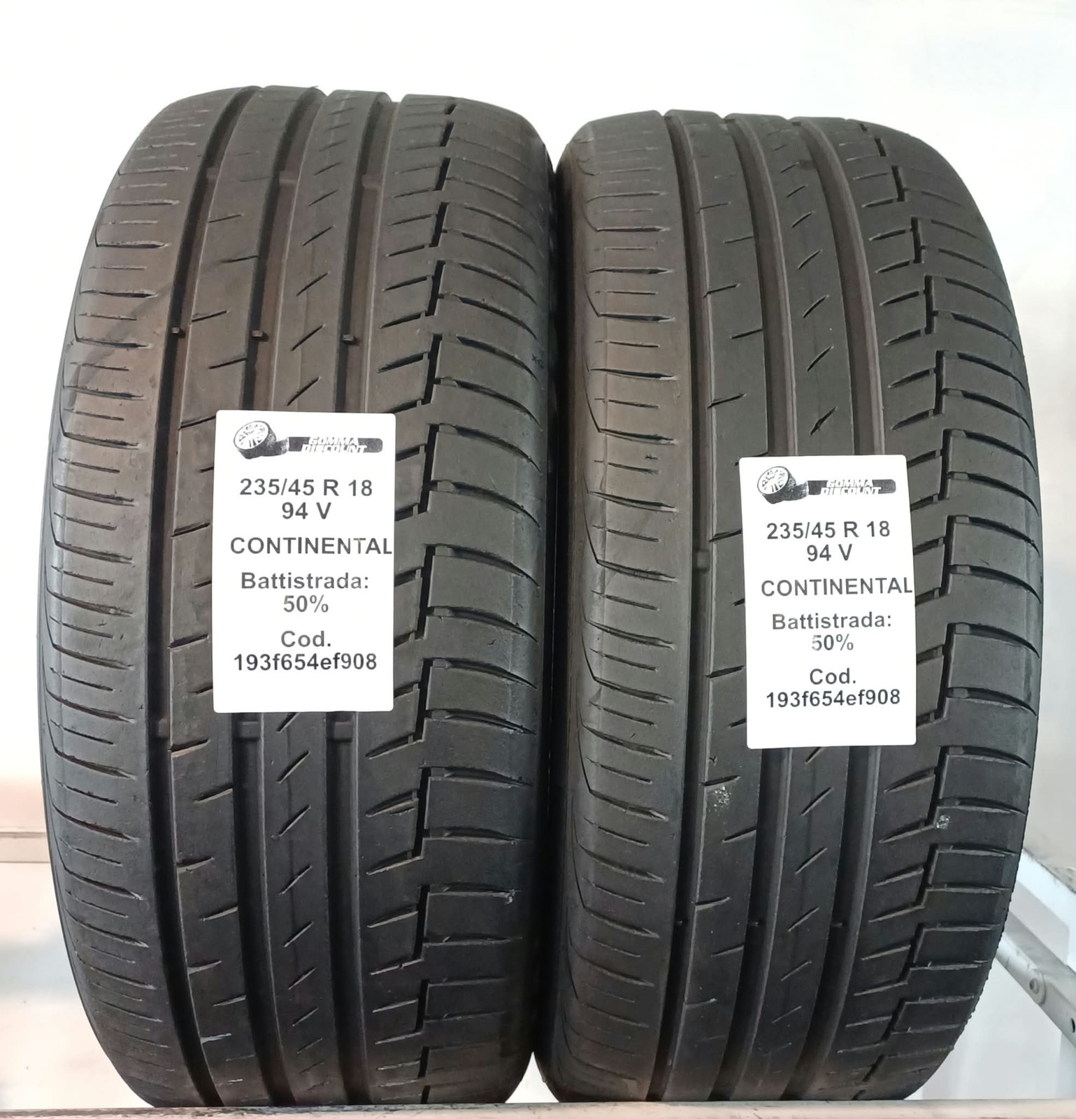 PNEUMATICI USATI PEZZI 2 CONTINENTAL PREMIUM CONTACT 6 235/45 R18 94V ESTIVE
