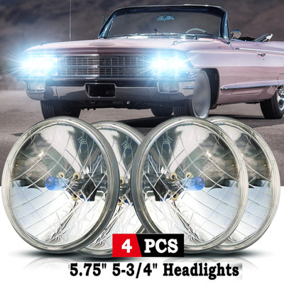 DOT 5.75 5-3/4 Round HID Headlights 4Pcs FOR Cadillac DeVille Eldorado 1962-74