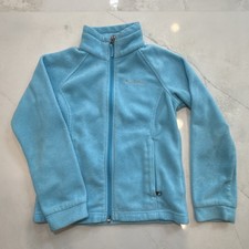 Columbia Youth Girls Fleece Jacket Full Zip Blue Size Small