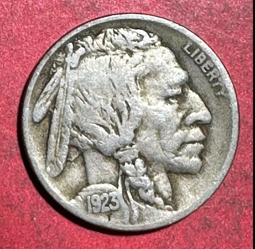 1923S US Buffalo Nickel! "San Francisco" Mint! FINE! Old US Coin!