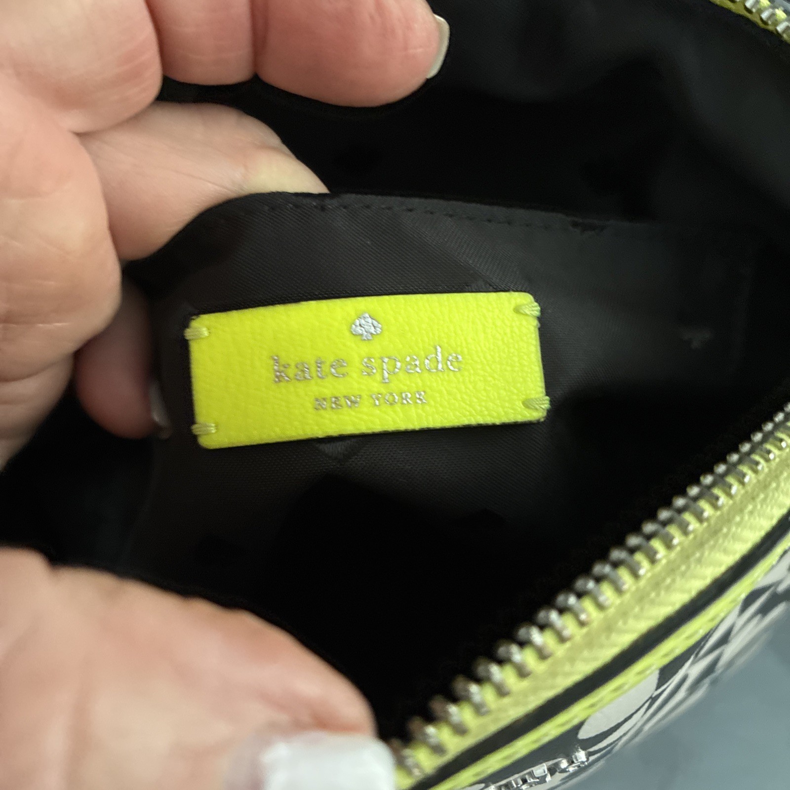 KATE SPADE HOLLIE GEO CLOVER DOME CROSSBODY  HANDBAG YELLOW BLACK WHITE thumbnail 11