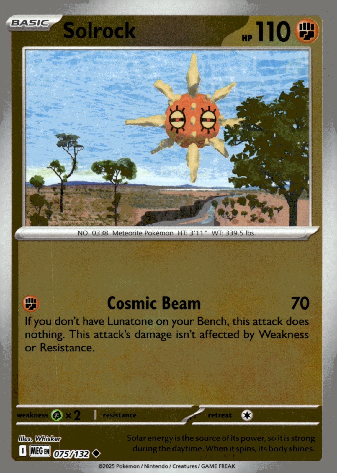 Solrock 075/132 Mega Evolution MEG NM Reverse Holofoil Uncommon