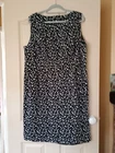 BHS Ladies Black & White Spotted Shift Dress Size 22.