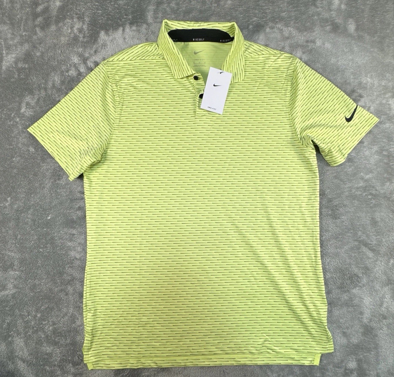 Polo Shirt Mens M Yellow Performance Tennis Stretch Casual Dri Fit