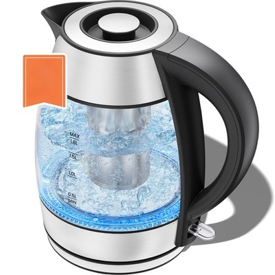 Fast Boiling 1.8L Electric Glass Kettle, Removable Tea Infuser, Stainless Steel